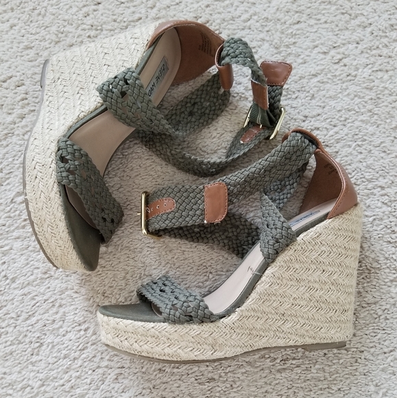 Steve Madden Green espadrillewedges - Picture 2 of 6